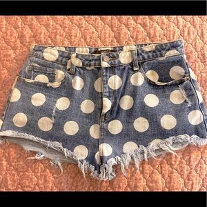 Polka dot Jean shorts